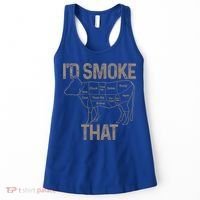 Chef Butcher Cook Bbq I'd Smoke That Cow Beef Funny Gift Women's Tank Top thumb 0