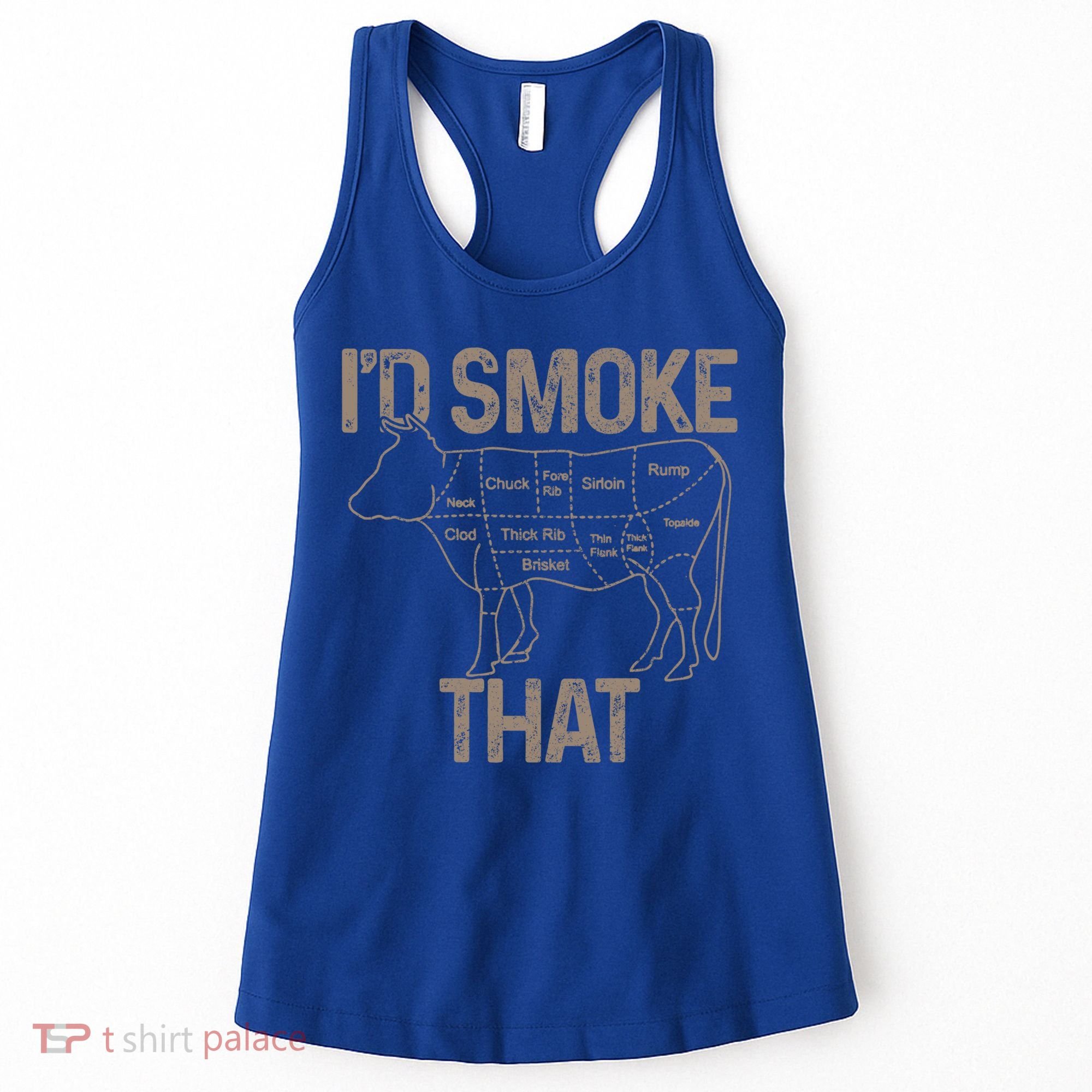 Chef Butcher Cook Bbq I'd Smoke That Cow Beef Funny Gift Women's Tank Top