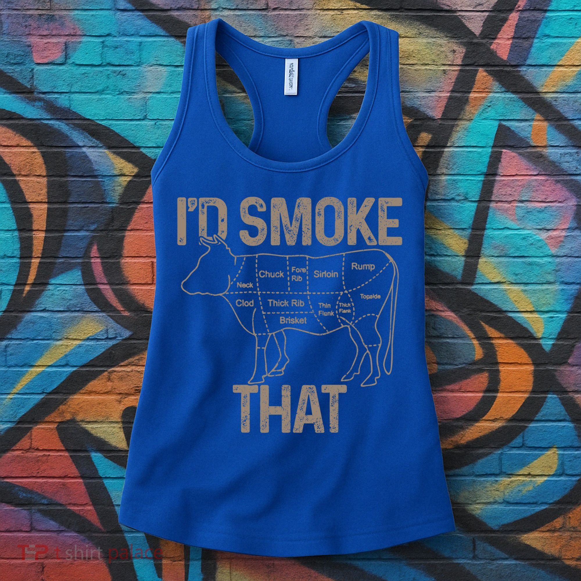 Chef Butcher Cook Bbq I'd Smoke That Cow Beef Funny Gift Women's Tank Top
