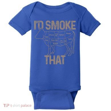 Chef Butcher Cook Bbq I'd Smoke That Cow Beef Funny Gift Baby Bodysuit