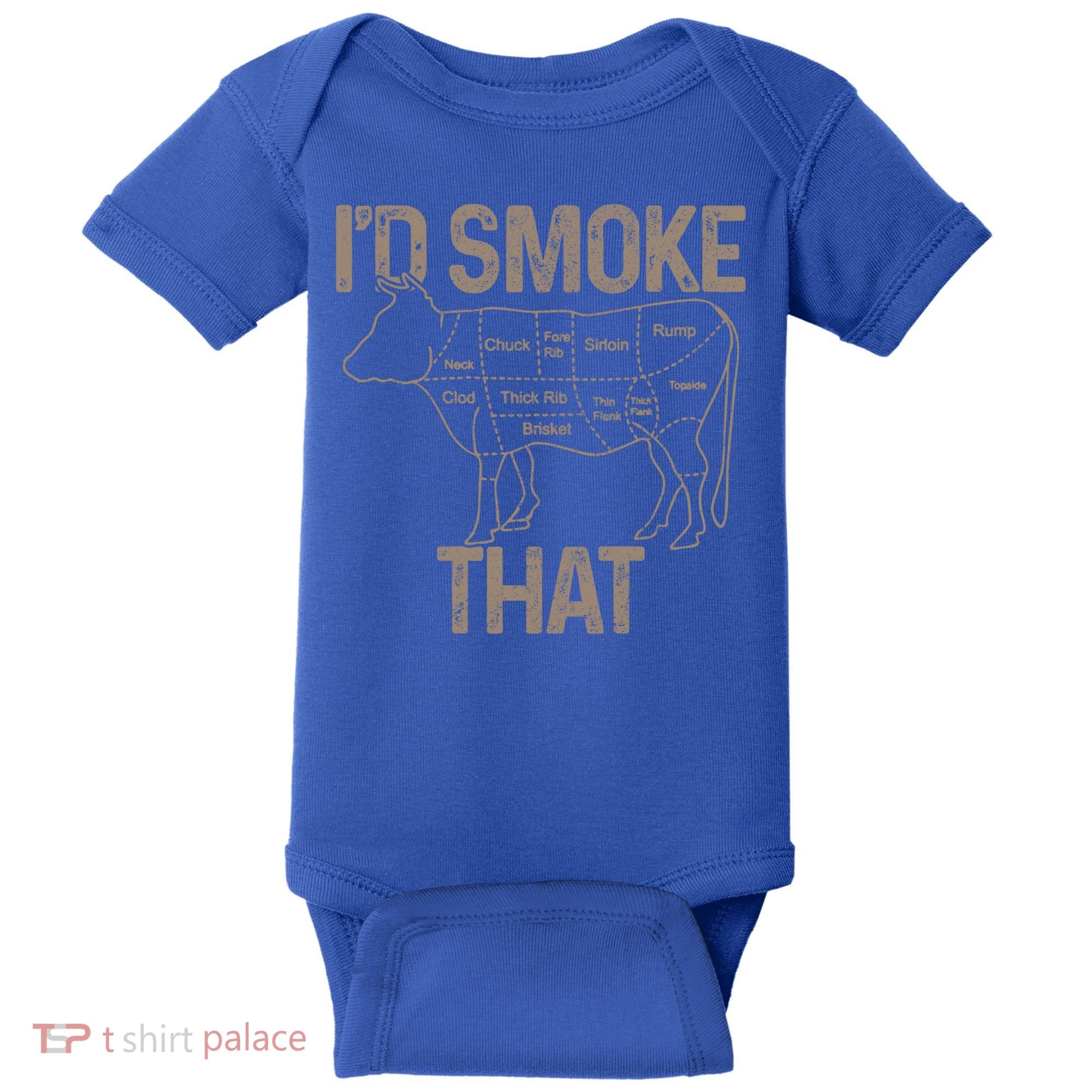 Chef Butcher Cook Bbq I'd Smoke That Cow Beef Funny Gift Baby Bodysuit