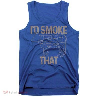 Chef Butcher Cook Bbq I'd Smoke That Cow Beef Funny Gift Tank Top
