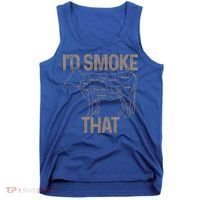 Chef Butcher Cook Bbq I'd Smoke That Cow Beef Funny Gift Tank Top thumb 0