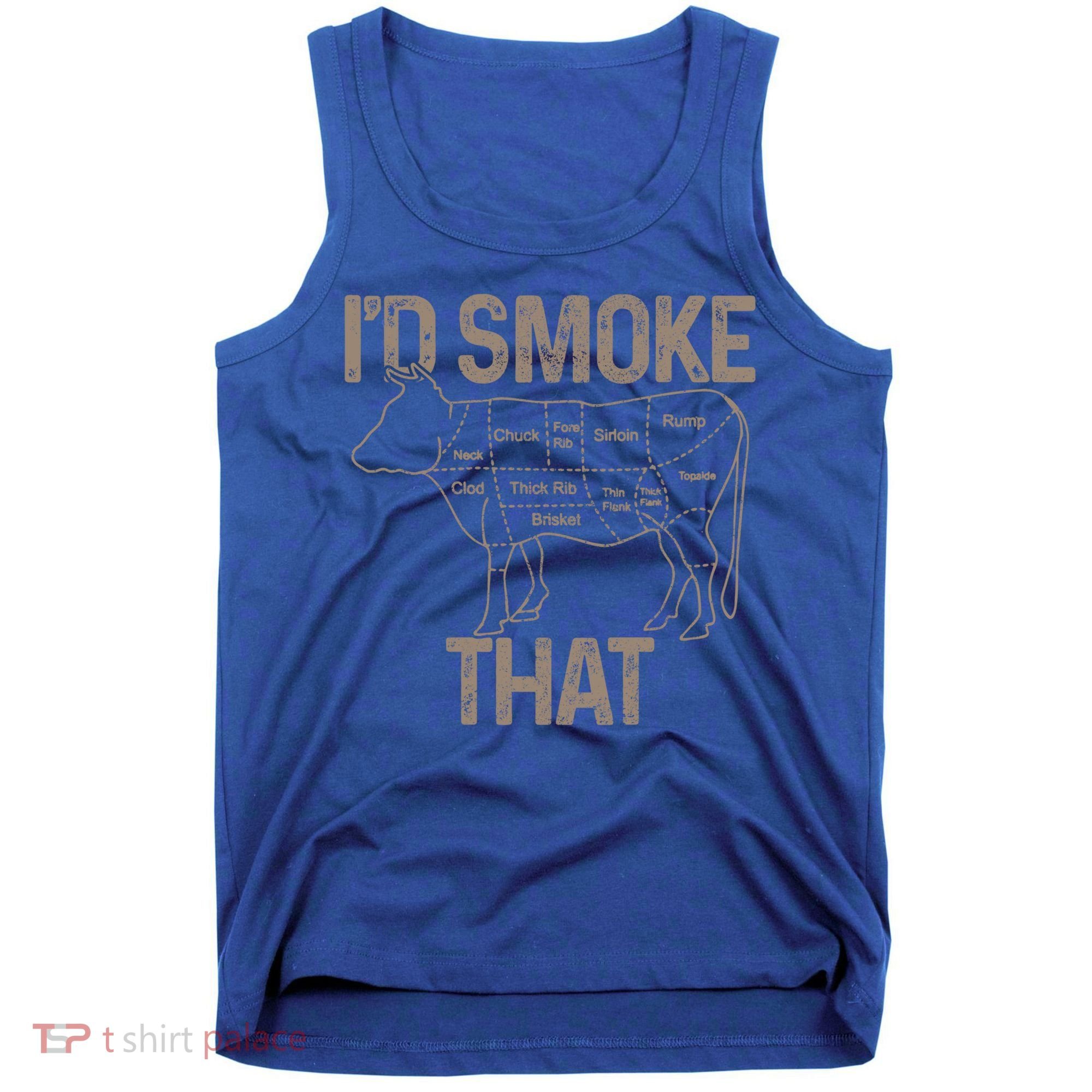 Chef Butcher Cook Bbq I'd Smoke That Cow Beef Funny Gift Tank Top