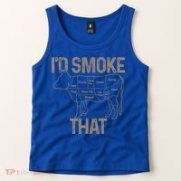 Chef Butcher Cook Bbq I'd Smoke That Cow Beef Funny Gift Tank Top thumb 2
