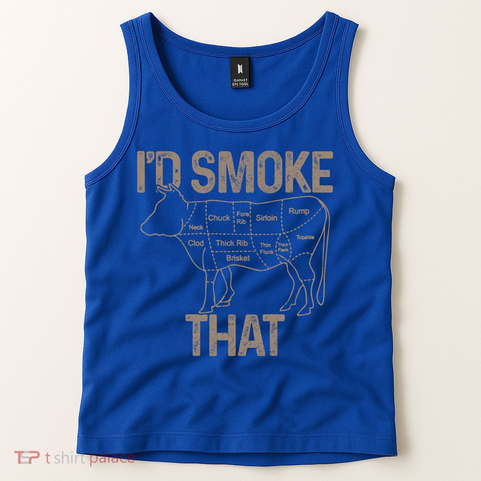 Chef Butcher Cook Bbq I'd Smoke That Cow Beef Funny Gift Tank Top