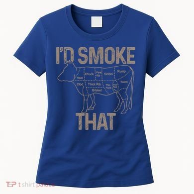Chef Butcher Cook Bbq I'd Smoke That Cow Beef Funny Gift Women's T-Shirt
