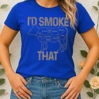 Chef Butcher Cook Bbq I'd Smoke That Cow Beef Funny Gift Women's T-Shirt thumb 2