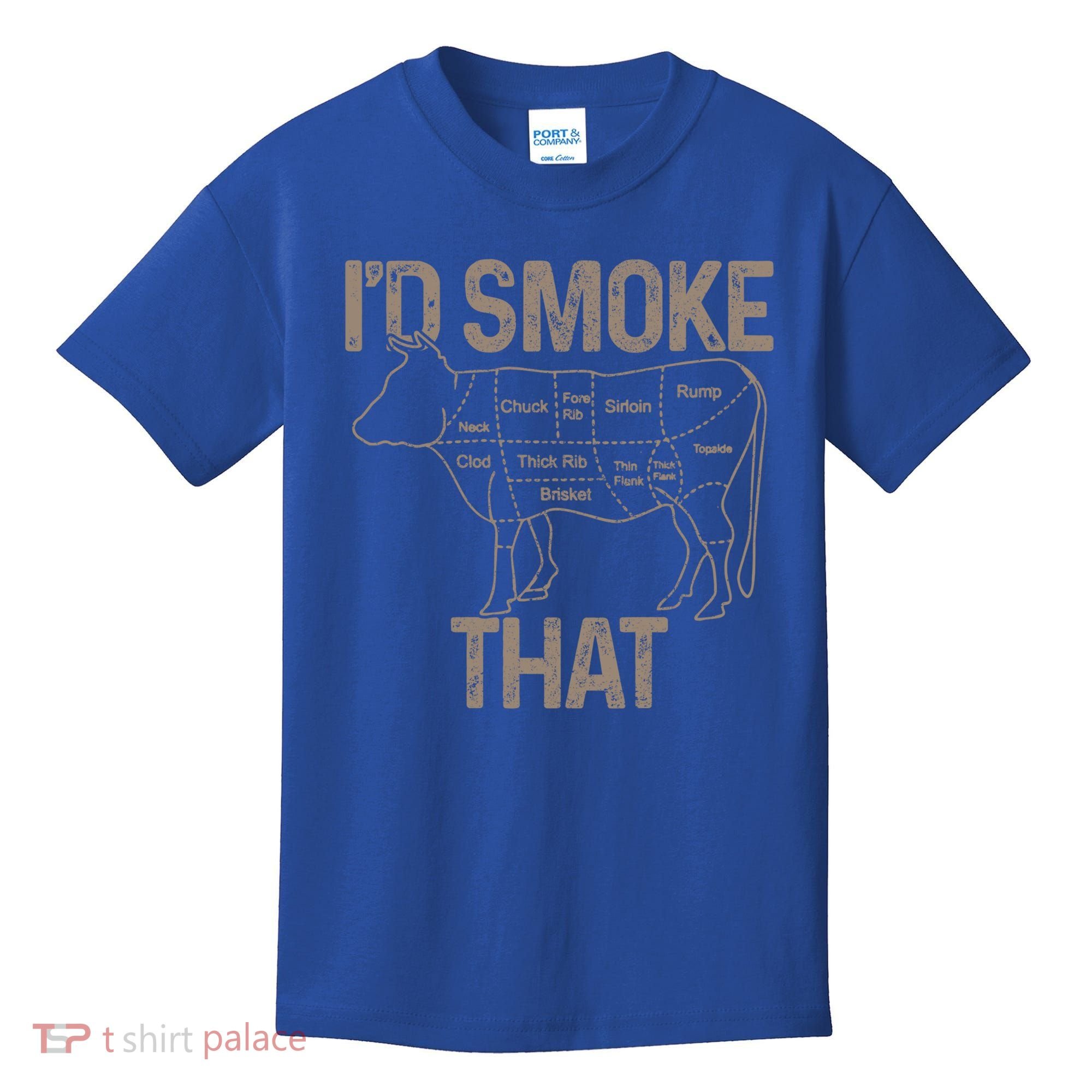 Chef Butcher Cook Bbq I'd Smoke That Cow Beef Funny Gift Kids T-Shirt
