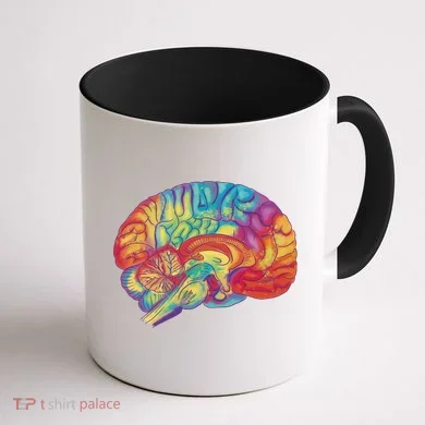 Colorful Brain Coffee Mug back