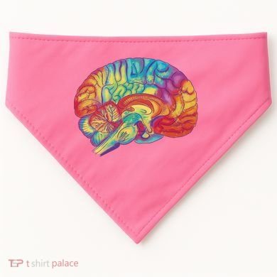 Colorful Brain USA-Made Doggie Bandana