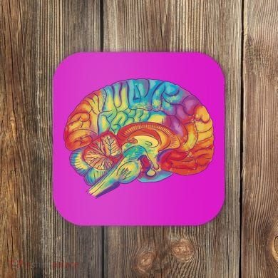 Colorful Brain Coaster