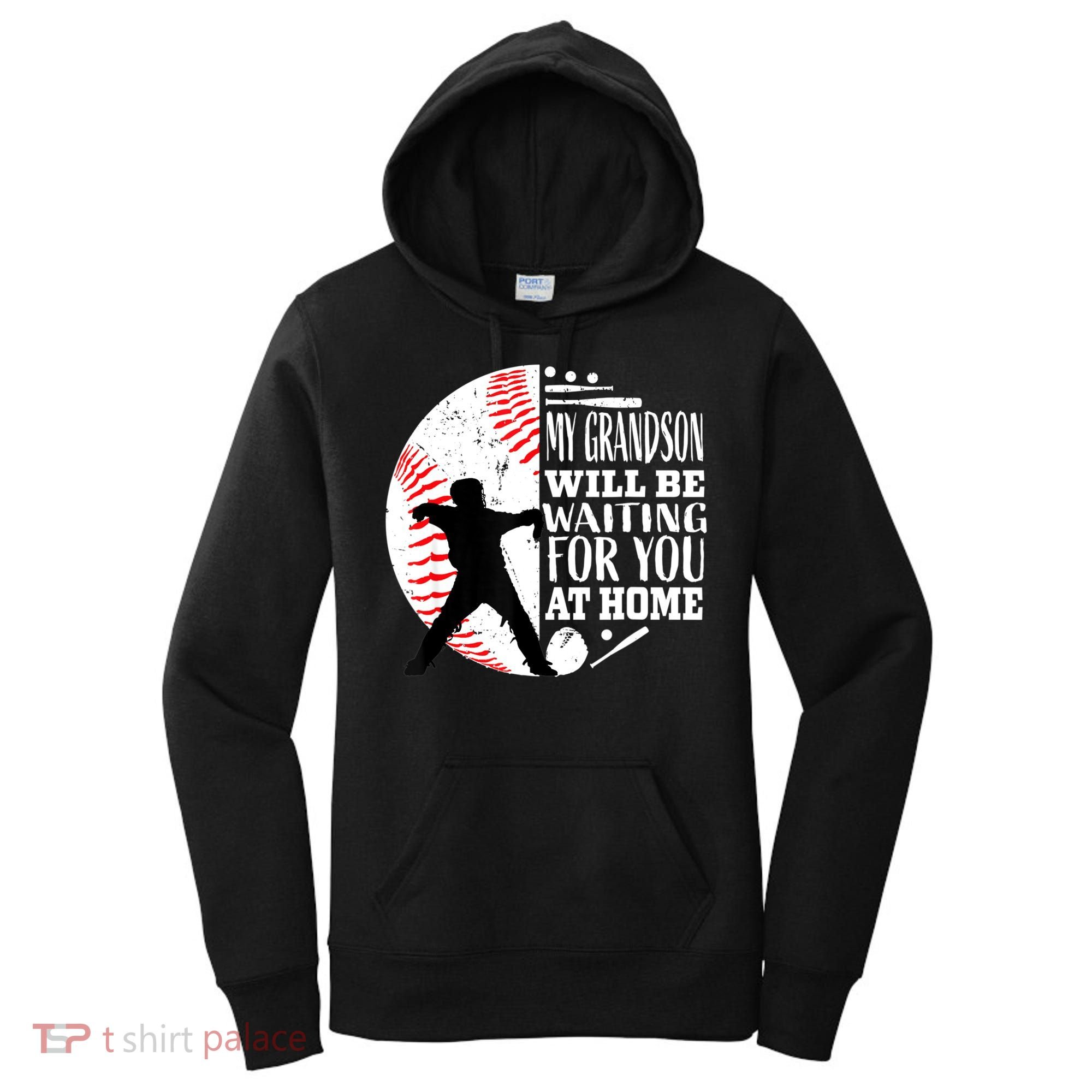 Cute Baseball Catcher Grandma Grandpa Grandson Quote Graphic Women's Hoodie