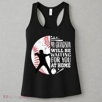 Cute Baseball Catcher Grandma Grandpa Grandson Quote Graphic Women's Tank Top thumb 3