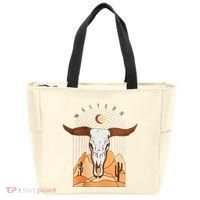 Cow Bull Cattle Skull Head Western Tote Bag thumb 0