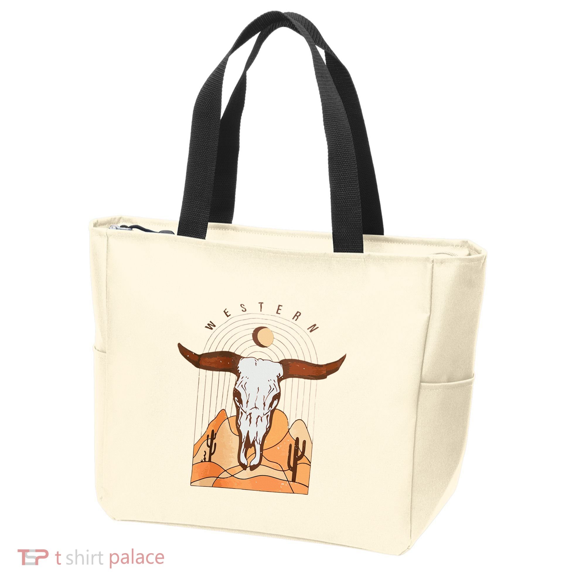 Cow Bull Cattle Skull Head Western Tote Bag