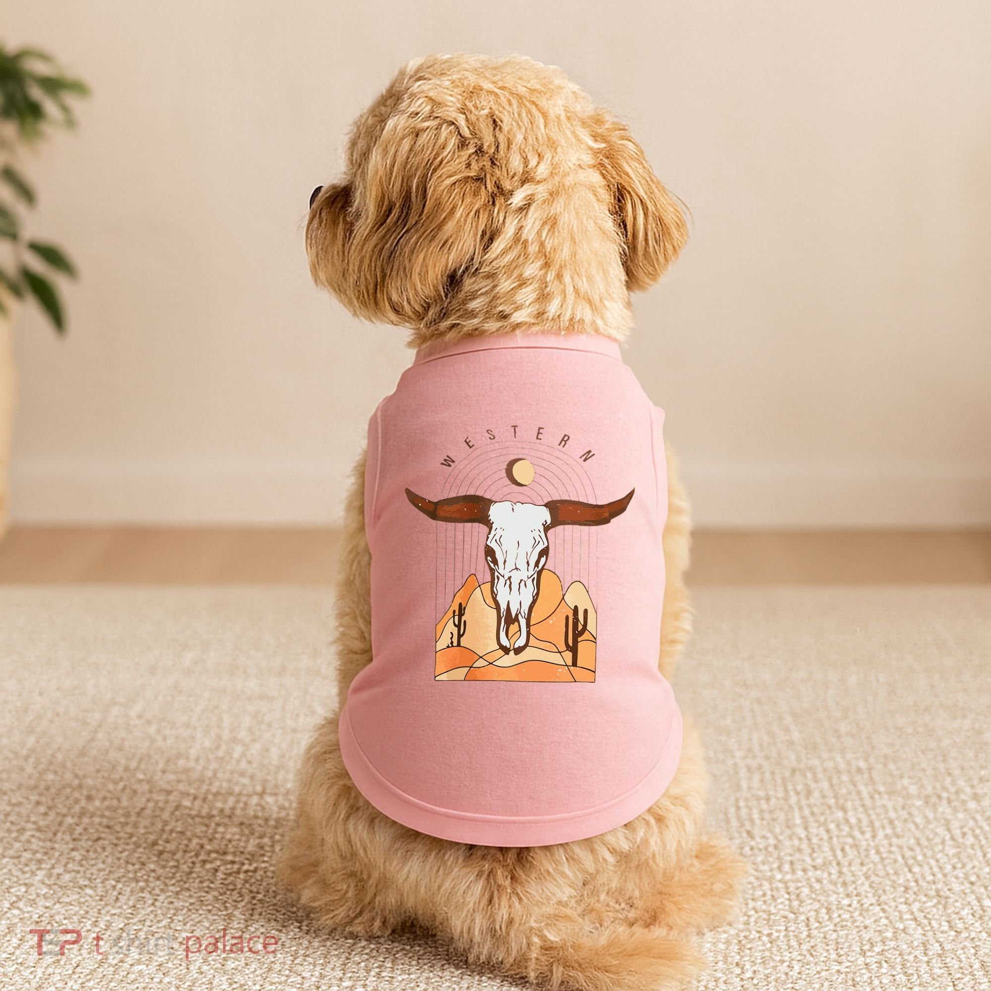Cow Bull Cattle Skull Head Western Doggie Tank