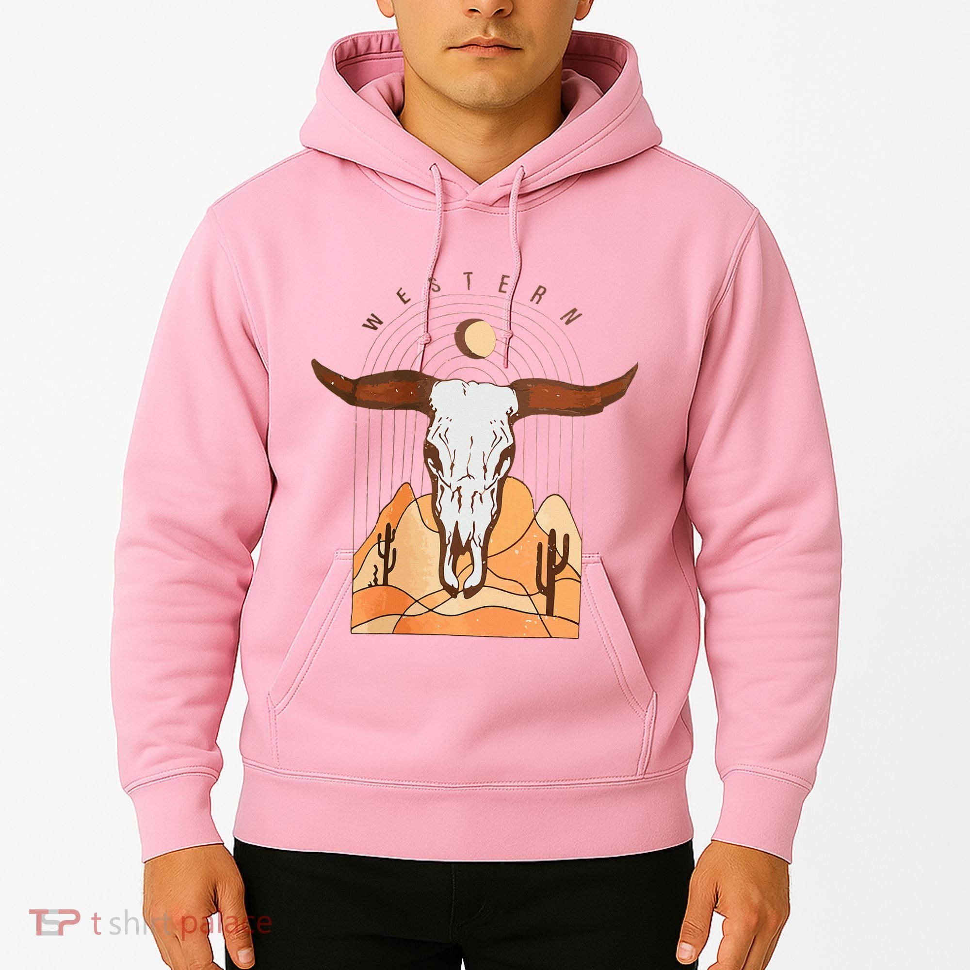 Cow Bull Cattle Skull Head Western Hoodie