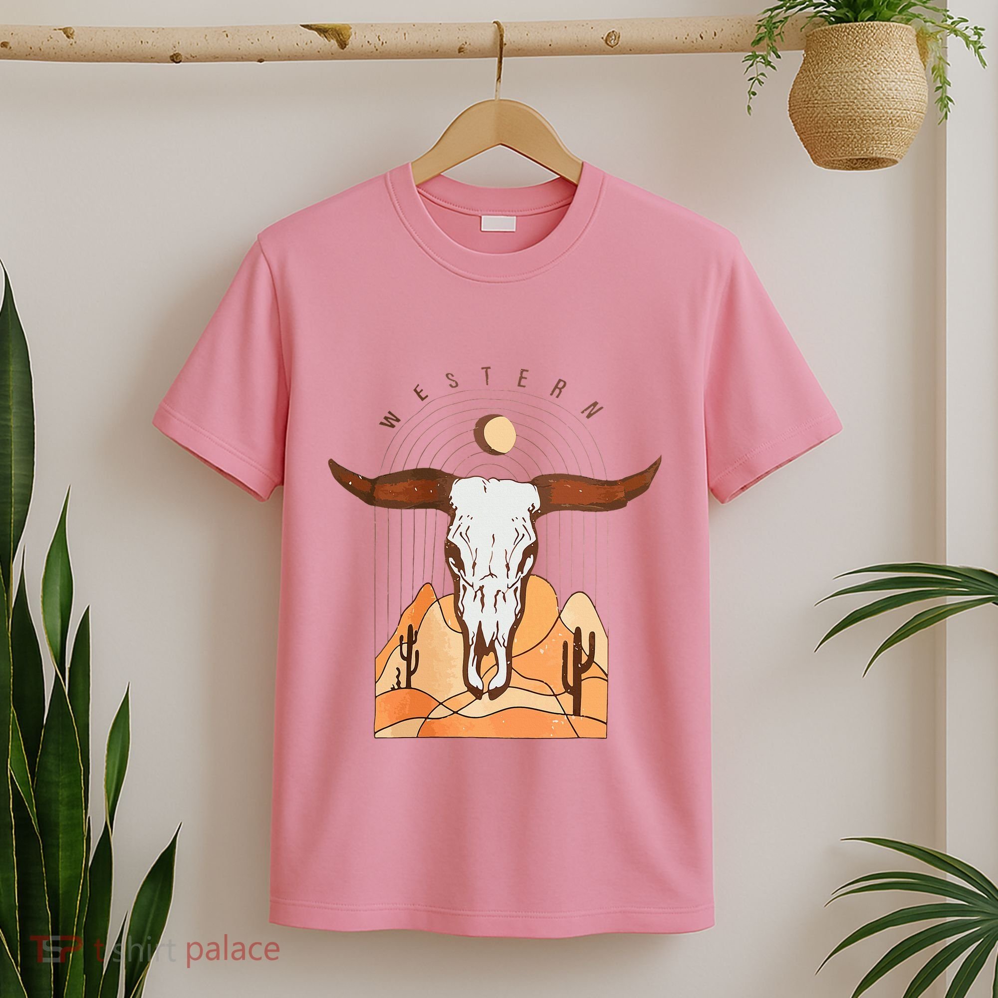 Cow Bull Cattle Skull Head Western T-Shirt