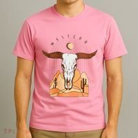 Cow Bull Cattle Skull Head Western T-Shirt thumb 3