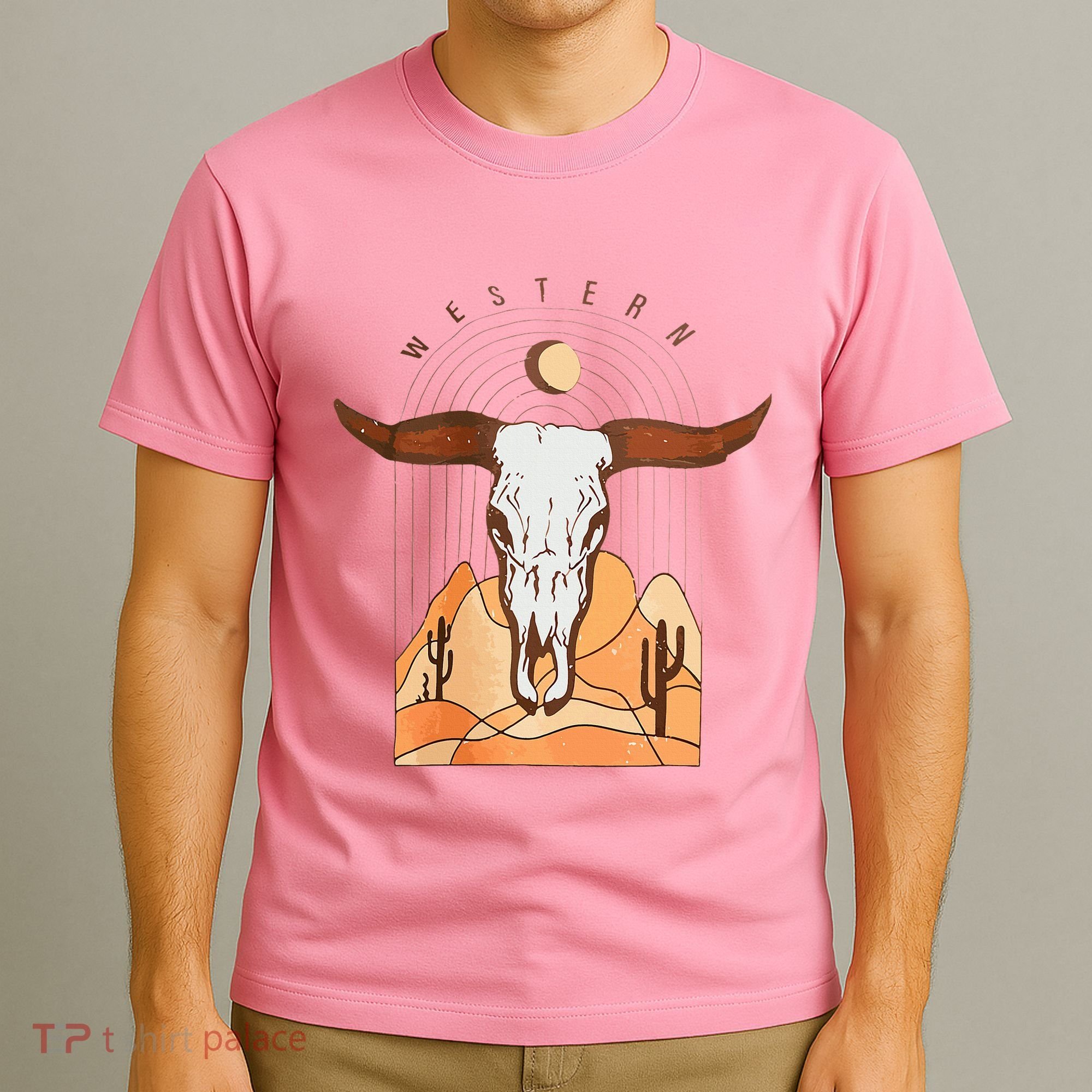 Cow Bull Cattle Skull Head Western T-Shirt