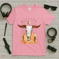 Cow Bull Cattle Skull Head Western T-Shirt thumb 5