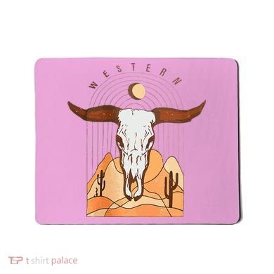 Cow Bull Cattle Skull Head Western Mousepad