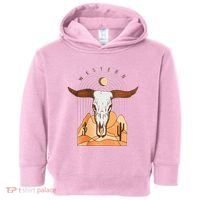 Cow Bull Cattle Skull Head Western Toddler Hoodie thumb 0
