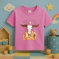 Cow Bull Cattle Skull Head Western Toddler T-Shirt thumb 3