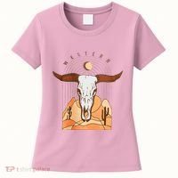 Cow Bull Cattle Skull Head Western Women's T-Shirt thumb 0