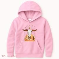Cow Bull Cattle Skull Head Western Kids Hoodie thumb 0
