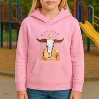 Cow Bull Cattle Skull Head Western Kids Hoodie thumb 3