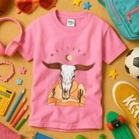 Cow Bull Cattle Skull Head Western Kids T-Shirt thumb 3
