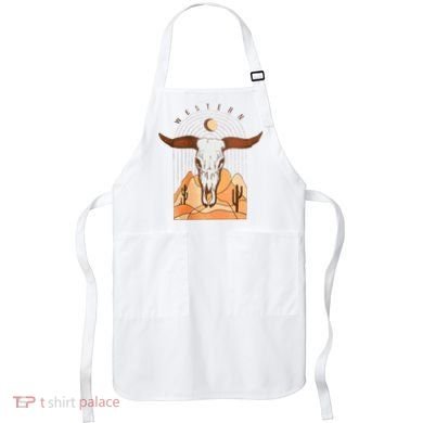 Cow Bull Cattle Skull Head Western Apron