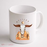 Cow Bull Cattle Skull Head Western Coffee Mug thumb 1