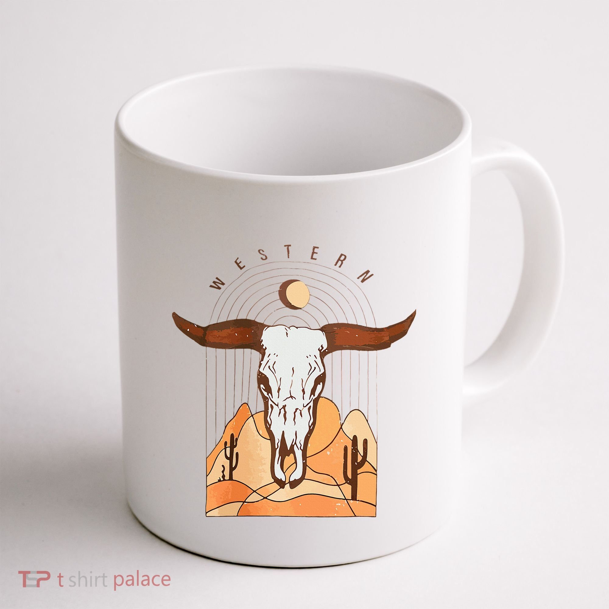 Cow Bull Cattle Skull Head Western Coffee Mug