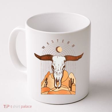 Cow Bull Cattle Skull Head Western Coffee Mug
