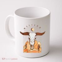 Cow Bull Cattle Skull Head Western Coffee Mug thumb 0