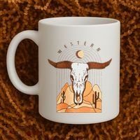 Cow Bull Cattle Skull Head Western Coffee Mug thumb 2
