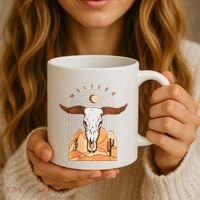 Cow Bull Cattle Skull Head Western Coffee Mug thumb 3