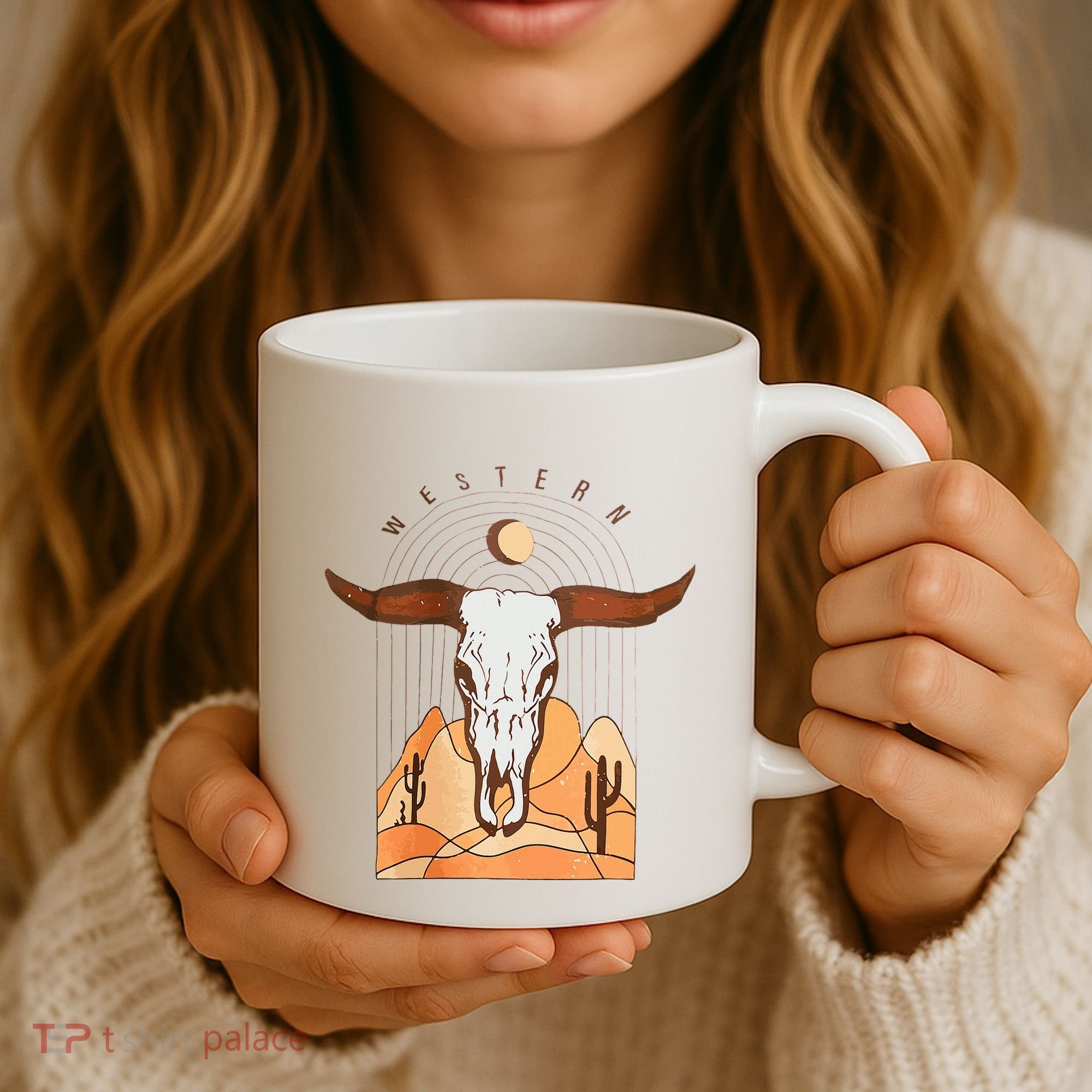 Cow Bull Cattle Skull Head Western Coffee Mug