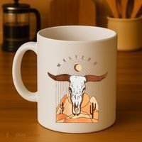 Cow Bull Cattle Skull Head Western Coffee Mug thumb 4