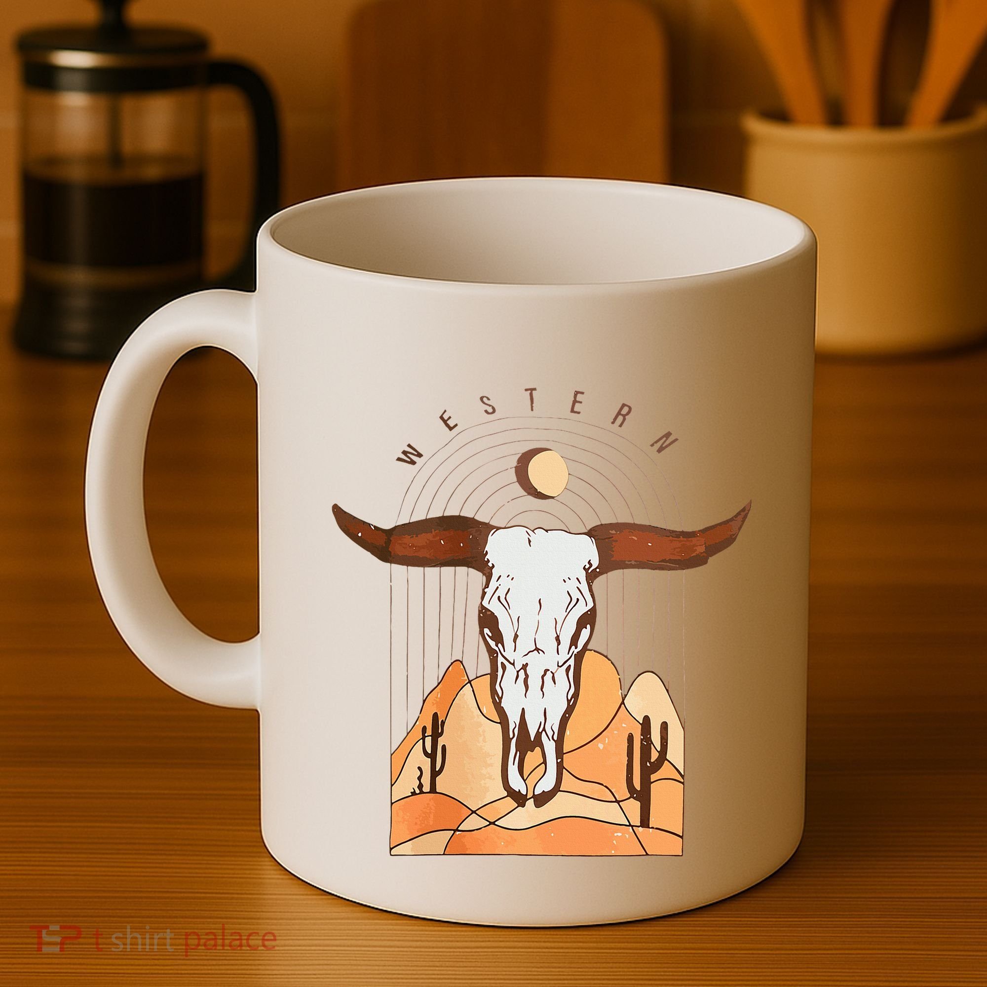 Cow Bull Cattle Skull Head Western Coffee Mug