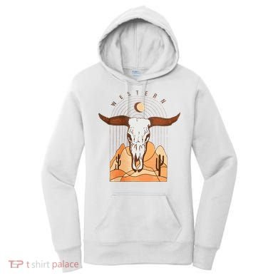 Cow Bull Cattle Skull Head Western Women's Hoodie