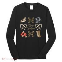 Camo Bow Coquette Dove Season Hunting Dove Hunter Hunt Girl Gift Long Sleeve Shirt thumb 0