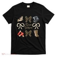 Camo Bow Coquette Dove Season Hunting Dove Hunter Hunt Girl Gift T-Shirt thumb 0