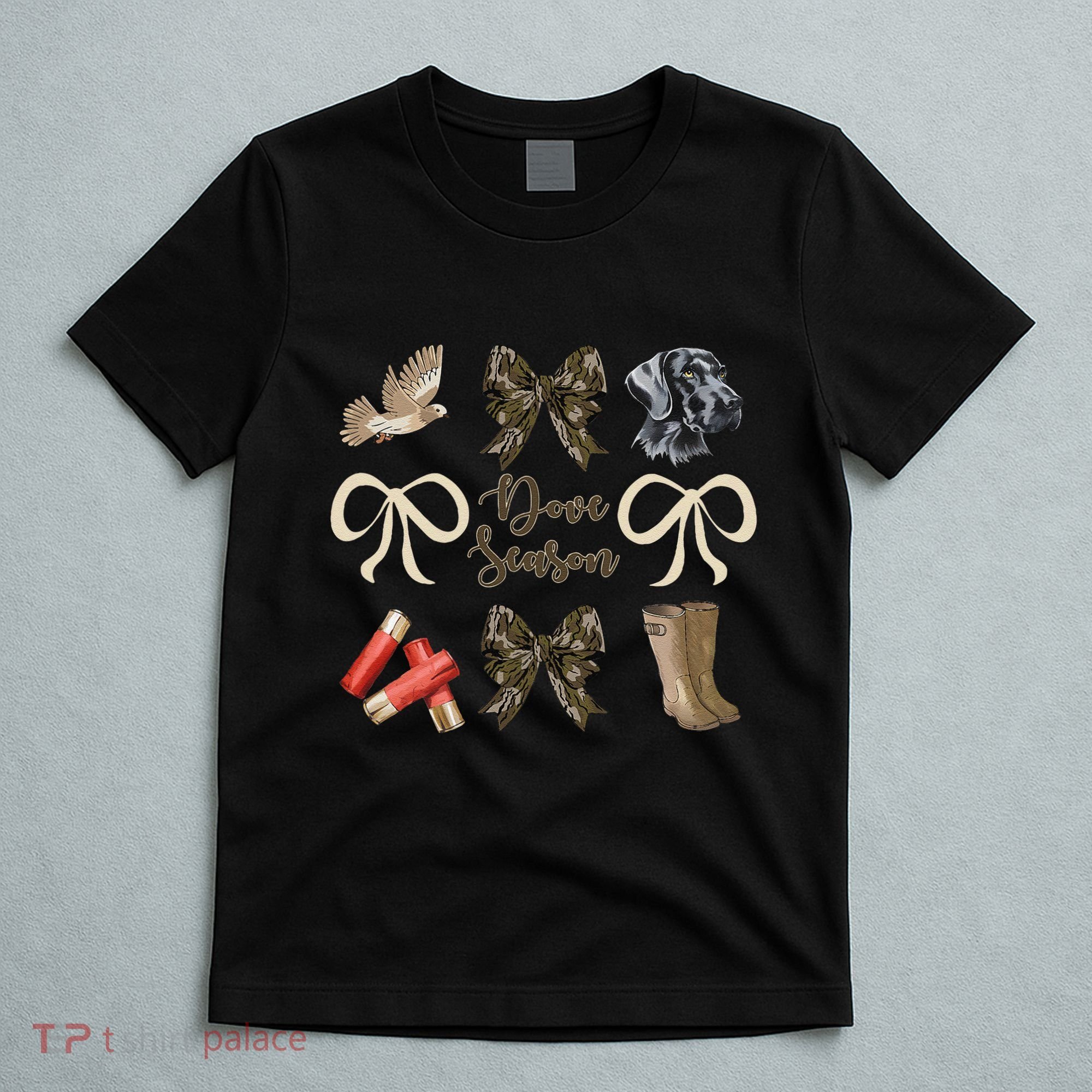 Camo Bow Coquette Dove Season Hunting Dove Hunter Hunt Girl Gift T-Shirt