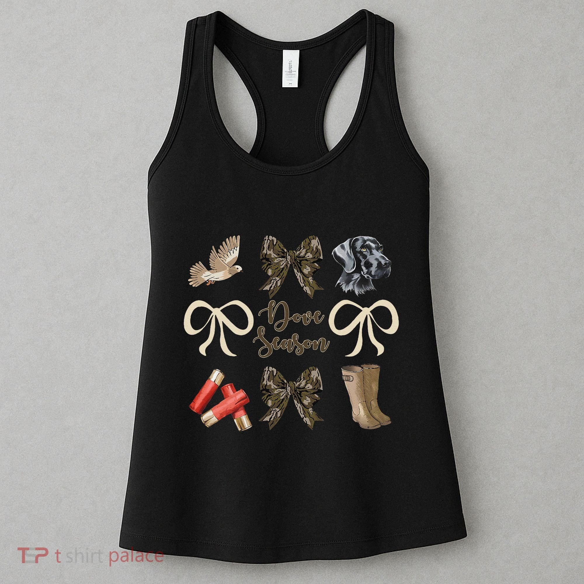 Camo Bow Coquette Dove Season Hunting Dove Hunter Hunt Girl Gift Women's Tank Top