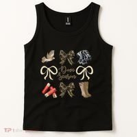 Camo Bow Coquette Dove Season Hunting Dove Hunter Hunt Girl Gift Tank Top thumb 2