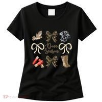 Camo Bow Coquette Dove Season Hunting Dove Hunter Hunt Girl Gift Women's T-Shirt thumb 0